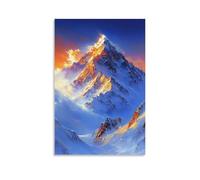 ZBBZJYHH Scenic Poster of Mountains And A Rainbow at Sunrise with Colorful Clouds Modern Artistic Wall Mural Hanging Decor Poster16x24inch(40x60cm)
