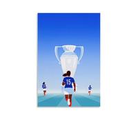 ZBBZJYHH Sports Girl with A Big Trophy on Her Head Is Taking A Match Modern Artistic Wall Mural Hanging Decor Poster24x36inch(60x90cm)