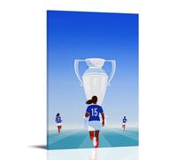 ZBBZJYHH Sports Girl with A Big Trophy on Her Head Is Taking A Match Modern Artistic Wall Mural Hanging Decor Poster12x18inch(30x45cm)
