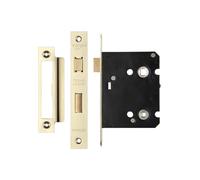 ZBC75PVD 75mm Mortice Bathroom Lock Polished Brass