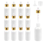 ZBCCEOB Light-Proof Multi-Purpose White Porcelain Dropper Bottle - Refillable Airtight Sealed Container for Essential Oils, Serums, Skincare, Aromatherapy & Lab Use - 1oz Capacity - 12 Pack