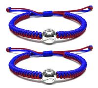 ZBDP 2 Pcs/Set Handwoven Brided Rope Football Soccer Bracelets Couples Best Friends Sport Lover Casual Jewelry Souvenir Gift