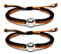 ZBDP 2 Pcs/Set Handwoven Brided Rope Football Soccer Bracelets Couples Best Friends Sport Lover Casual Jewelry Souvenir Gift
