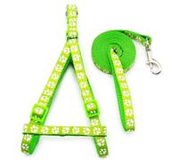 ZBDP 24Sets Adjustable Pet Colorful Harness Set Leashes Personalized Paw Dog Cat Leash Training Walking Pet