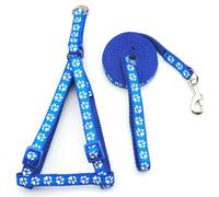 ZBDP 24Sets Adjustable Pet Colorful Harness Set Leashes Personalized Paw Dog Cat Leash Training Walking Pet