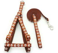 ZBDP 24Sets Adjustable Pet Colorful Harness Set Leashes Personalized Paw Dog Cat Leash Training Walking Pet