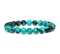 ZBDP 8mm Green Beaded Bracelets Natural Stone Bracelet Agates Chalcedony Stretch Bangle Healing Jewelry Gifts Women Men