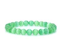 ZBDP 8mm Green Beaded Bracelets Natural Stone Bracelet Agates Chalcedony Stretch Bangle Healing Jewelry Gifts Women Men