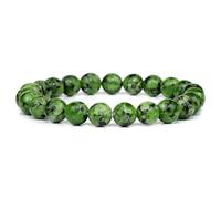ZBDP 8mm Green Beaded Bracelets Natural Stone Bracelet Agates Chalcedony Stretch Bangle Healing Jewelry Gifts Women Men