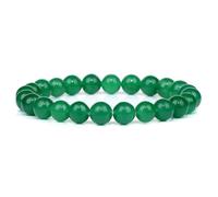 ZBDP 8mm Green Beaded Bracelets Natural Stone Bracelet Agates Chalcedony Stretch Bangle Healing Jewelry Gifts Women Men