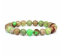ZBDP 8mm Green Beaded Bracelets Natural Stone Bracelet Agates Chalcedony Stretch Bangle Healing Jewelry Gifts Women Men