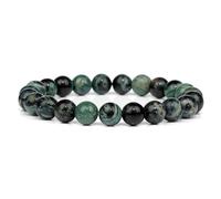 ZBDP 8mm Green Beaded Bracelets Natural Stone Bracelet Agates Chalcedony Stretch Bangle Healing Jewelry Gifts Women Men