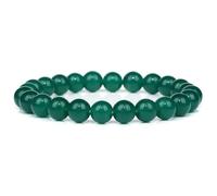 ZBDP 8mm Green Beaded Bracelets Natural Stone Bracelet Agates Chalcedony Stretch Bangle Healing Jewelry Gifts Women Men