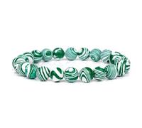 ZBDP 8mm Green Beaded Bracelets Natural Stone Bracelet Agates Chalcedony Stretch Bangle Healing Jewelry Gifts Women Men