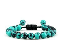ZBDP Adjustable Couples 8mm Beads Black White Braiding Macrame Lovers Bracelet Women Men Distance Jewelry