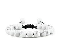 ZBDP Adjustable Couples 8mm Beads Black White Braiding Macrame Lovers Bracelet Women Men Distance Jewelry