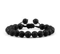 ZBDP Adjustable Couples 8mm Beads Black White Braiding Macrame Lovers Bracelet Women Men Distance Jewelry