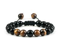ZBDP Adjustable Couples Bracelets 8mm Beads Black White Braiding Macrame Lovers Bracelet Women Men Distance Jewelry