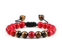 ZBDP Adjustable Couples Bracelets 8mm Beads Black White Braiding Macrame Lovers Bracelet Women Men Distance Jewelry