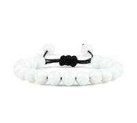 ZBDP Adjustable Couples Bracelets 8mm Beads Black White Braiding Macrame Lovers Bracelet Women Men Distance Jewelry