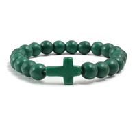ZBDP Charm Natural Stone Bracelet Cross Black Lava Matte Beaded Bracelet Handmade Men Women Prayer Fitness Chain Couple Gift