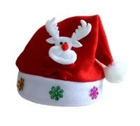 ZBDP Children Cartoon Christmas Evening Party Dress Up Headwear Cotton Wool Hat Children Snowflake Applique Cartoon Hat