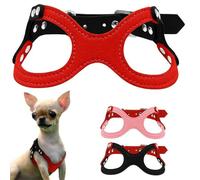 ZBDP Cute Soft Suede Small Dog Cat Harness Adjustable Dog Lead Puppy Teddy Black Red Pink Colors S/M/L