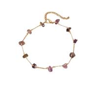 ZBDP Exquisite and fashionable laser plated anklet, purple simulated brick and stone as an anniversary gift for her