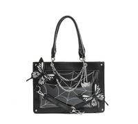 ZBDP Fashion Labyrinth Butterfly Spider Web Letter Chain Handbags Transparent Bag Tote Vintage Shoulder Bag