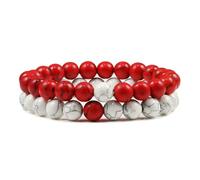 ZBDP Fashion Natural Stone Couples Bracelet 8mm Weathered Stone Beads Yoga Meditation Bracelet Elastic Rope Jewelry