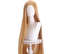 ZBDP Long Straight Cosplay Wig 100cm Centre Parting Central Split Blond Pink Red Purple Heat Resistant Synthetic Hair Wigs