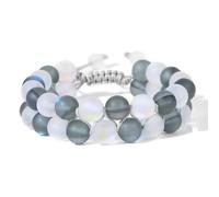 ZBDP Men Triple Protection Stone Bead Bracelet Double Layers Hematite Obsidian Rope Wrap Bracelet Handmade Jewelry Gift