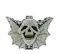 ZBDP Skull Head Women Crystal Evening Bags and Clutches Formal Party Cocktail Vampire Clutch Minaudiere Handbag