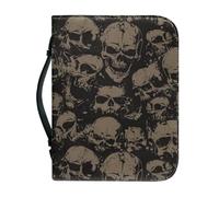 ZBDP Skull Pattern Print Zipper Handle Storage Bags Case Handbag for Women Organizer