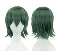 ZBDP Synthetic Unisex 12 Inches Short Cosplay Hair Party Wigs with Bangs Pink Blonde Orange Halloween Costume Wig