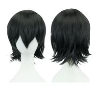 ZBDP Synthetic Unisex 12 Inches Short Cosplay Hair Party Wigs with Bangs Pink Blonde Orange Halloween Costume Wig