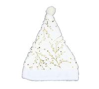 ZBDP White Plush Christmas Hat Gold Silver Sequins Snowflake Santa Hats Caps Xmas Home Party Decor