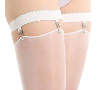 ZBDP Womens Elastic Anti Slip Leg Garter Belt Thigh High Stocking Suspender with Clip