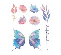 ZBDZSW 3D Fairy Butterfly Wings Shiny Tattoo Sticker Waterproof Eyes Face Body Art Fake Tattoos Women Makeup Music Festival