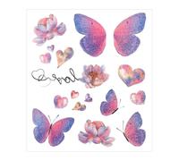 ZBDZSW 3D Fairy Butterfly Wings Shiny Tattoo Sticker Waterproof Eyes Face Body Art Fake Tattoos Women Makeup Music Festival