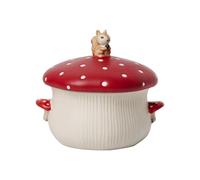 ZBDZSW Ceramic Mushroom Coffee Mug Cartoon Water Kettle Lid Cute Breakfast Milk Cup Tableware Home Teapot Plate Bowl Birthday
