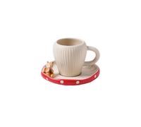 ZBDZSW Ceramic Mushroom Coffee Mug Cartoon Water Kettle Lid Cute Breakfast Milk Cup Tableware Home Teapot Plate Bowl Birthday