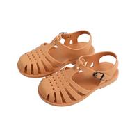 ZBDZSW Child Beach Shoes for Sea Summer Girls Gladiator Sandals Baby Soft Non-Slip Princess Jelly Shoes Boy Roman Flip-Flops Orange