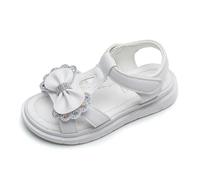 ZBDZSW Elegant Girls Summer Casual Sandals Soft Soled Princess Style Kids Shoes Comfort Breath Anti Slip Magic Strap Closure