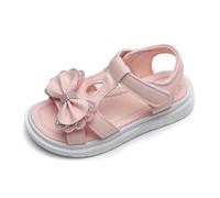ZBDZSW Elegant Girls Summer Casual Sandals Soft Soled Princess Style Kids Shoes Comfort Breath Anti Slip Magic Strap Closure