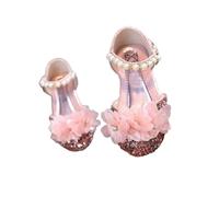 ZBDZSW Fashion Children's Sandals Spring Summer Shining Flowers Sweet Girl Princess Shoes Dance Performance Kids Sandals