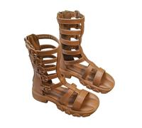 ZBDZSW Fashion Sandals Versatile Comfort Casual Girl Shoes Soft Sole Anti Slip Simple Princess Shoe Exquisite Popular Roman Brown