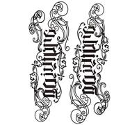 ZBDZSW Handwriting Font Waterproof Temporary Tattoo Sticker Text Word Chicano Lettering Body Art Arm Wrist Fake Tatoo Women Men