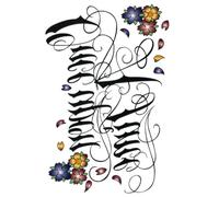 ZBDZSW Handwriting Font Waterproof Temporary Tattoo Sticker Text Word Chicano Lettering Body Art Arm Wrist Fake Tatoo Women Men