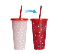 ZBDZSW Large Capacity Cold Reactive Straw Tumbler with Color Changing Design Halloween Themed Plastic Water Bottle Party Use